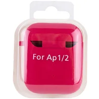 Силиконовый футляр с микрофиброй для наушников Airpods 1/2 Красный / Rose Red