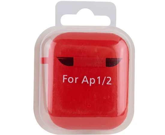 Силіконовий футляр з мікрофіброю для навушників Airpods 1/2 Червоний / Red