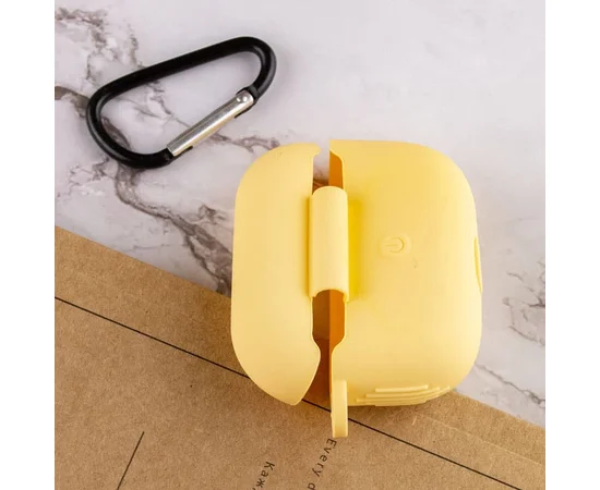 Силиконовый футляр New с карабином для наушников Airpods Pro Желтый / Yellow
