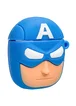 Силиконовый футляр Marvel & DC series для наушников AirPods + карабин Капитан Америка/Синий
