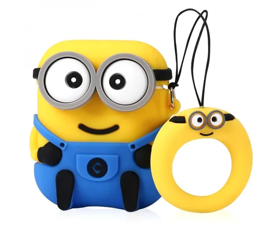 Силиконовый футляр Cartoons&Heroes для наушников AirPods 1/2 + кольцо Миньон 1