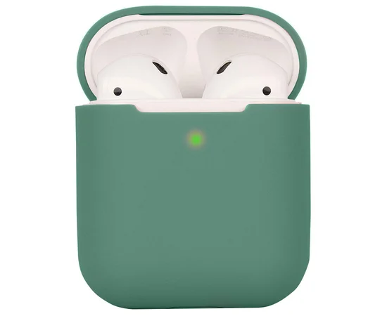 Силиконовый футляр для наушников AirPods 1/2 Зеленый / Pine green