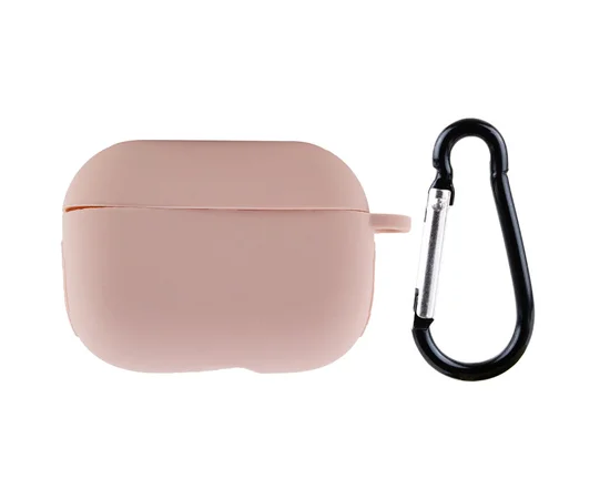 Силиконовый футляр New с карабином для наушников Airpods Pro Розовый / Pink Sand