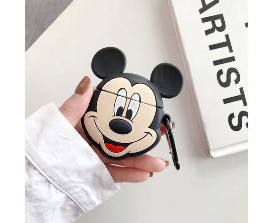 Силиконовый футляр Disney series для наушников AirPods + карабин Микки Маус