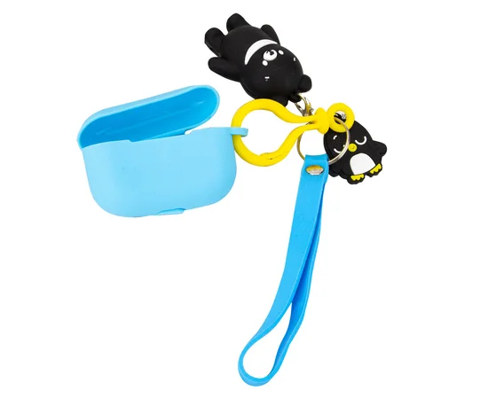 Силиконовый футляр Cute Charm для наушников AirPods Pro Медведь / Синий