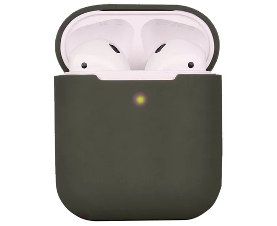 Силиконовый футляр для наушников AirPods 1/2 Серый / Olive