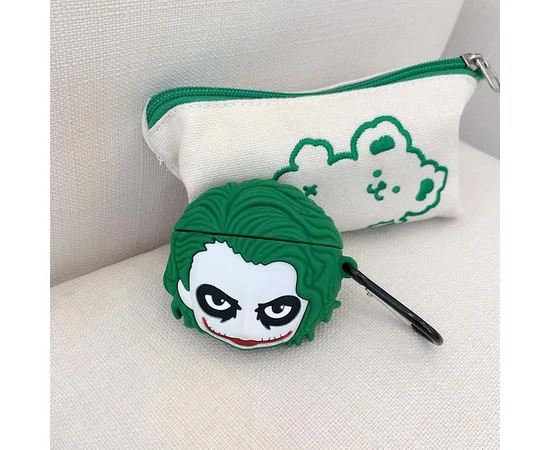 Силиконовый футляр Marvel & DC series для наушников AirPods 3 + карабин Джокер / Зеленый