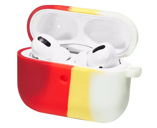 Силиконовый футляр Colorfull для наушников AirPods Pro Красный / Белый
