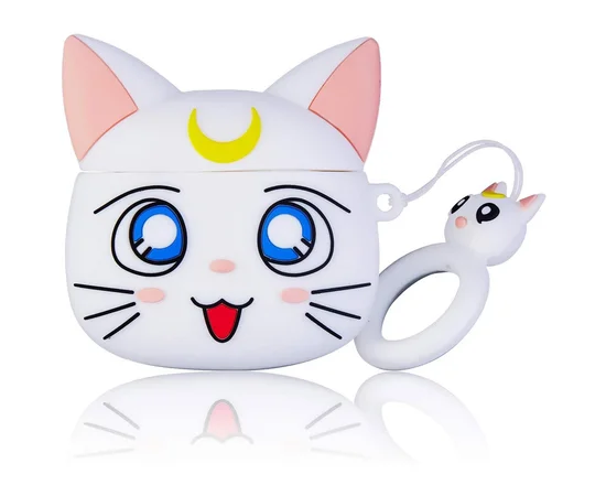 Силиконовый футляр Cartoons&Heroes для наушников AirPods 1/2 + кольцо Луна