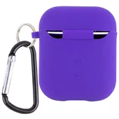 Силіконовий футляр з мікрофіброю для навушників Airpods 1/2 Фіолетовий / Ultra Violet