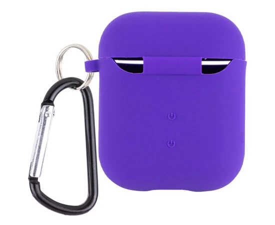 Силіконовий футляр з мікрофіброю для навушників Airpods 1/2 Фіолетовий / Ultra Violet