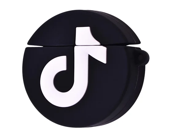 Силиконовый футляр Logo series для наушников AirPods 1/2 + карабин TikTok