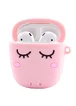 Силиконовый футляр Sleep Unicorn series для наушников AirPods + кольцо Розовый