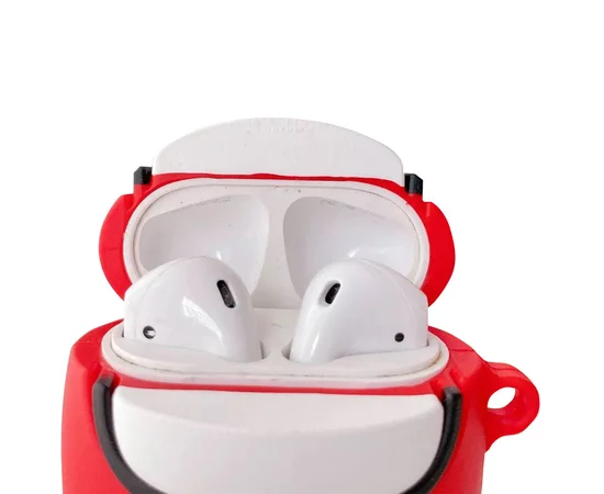 Силиконовый футляр Among Us для наушников AirPods 1/2 + кольцо Красный