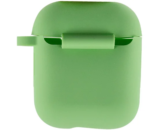 Силиконовый футляр New с карабином для наушников Airpods 1/2 Мятный / Mint