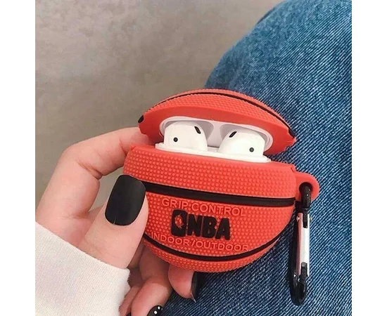Силиконовый футляр Brand для наушников AirPods 1/2 + карабин NBA