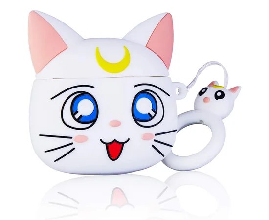 Силиконовый футляр Cartoons&Heroes для наушников AirPods 1/2 + кольцо Луна