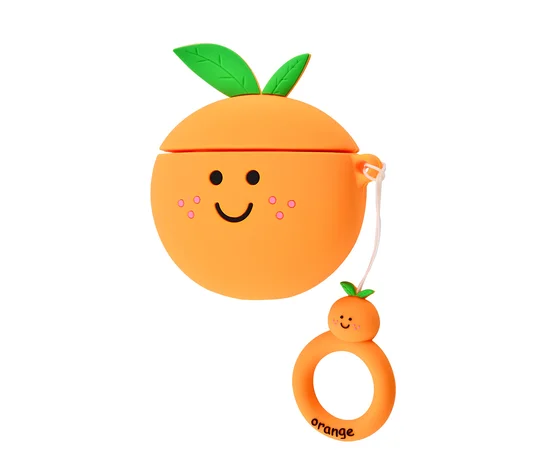 Силиконовый футляр Smile Fruits series для наушников AirPods orange