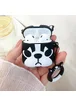 Силиконовый футляр Bulldog для наушников AirPods 1/2 + кольцо Французский бульдог/Черно-белый