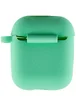 Силиконовый футляр New с карабином для наушников Airpods 1/2 Зеленый / Spearmint