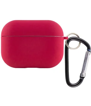 Силіконовий футляр з мікрофіброю для навушників Airpods Pro Червоний / Rose Red