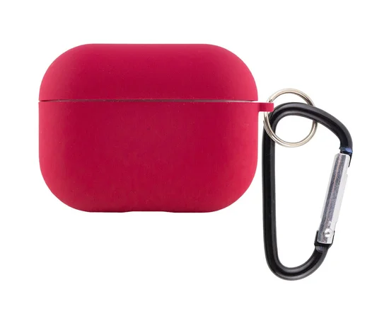 Силіконовий футляр з мікрофіброю для навушників Airpods Pro Червоний / Rose Red