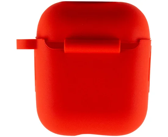 Силиконовый футляр New с карабином для наушников Airpods 1/2 Красный / Red