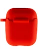 Силиконовый футляр New с карабином для наушников Airpods 1/2 Красный / Red