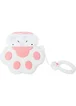 Силиконовый футляр Paw для наушников AirPods + кольцо Белый