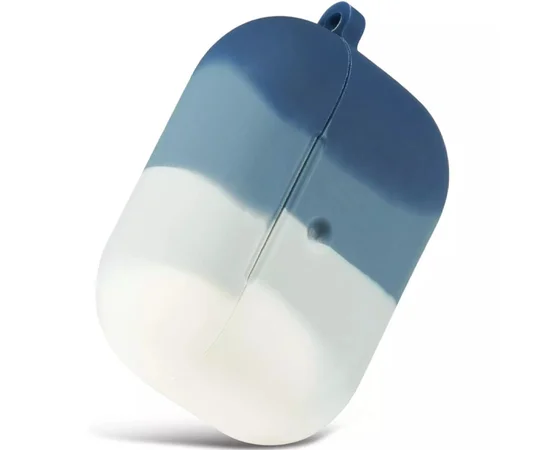 Силиконовый футляр Colorfull для наушников AirPods Pro Белый / Синий