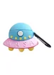 Силиконовый футляр Nasa для наушников AirPods + карабин НЛО / Голубо-розовый