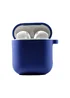 Силиконовый футляр с микрофиброй для наушников Airpods 1/2 Темно-синий / Midnight blue