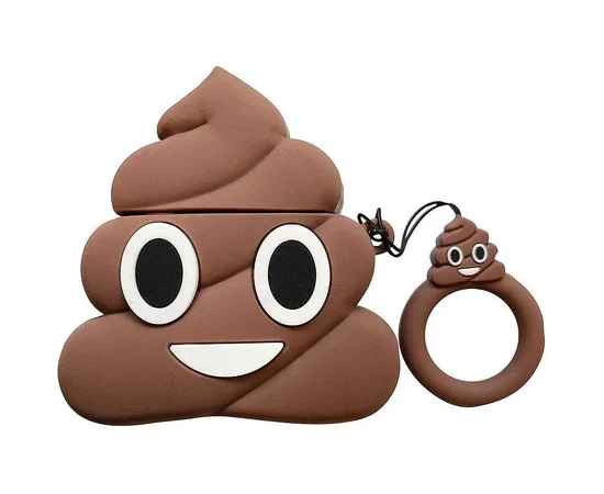 Силиконовый футляр Poop для наушников AirPods Коричневый