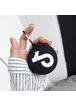 Силиконовый футляр Logo series для наушников AirPods 1/2 + карабин TikTok