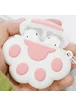 Силиконовый футляр Paw для наушников AirPods + кольцо Белый
