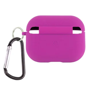 Силиконовый футляр с микрофиброй для наушников Airpods 3 Фиолетовый / Grape