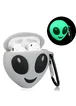 Силиконовый футляр UFO для наушников AirPods 1/2 + карабин Инопланетянин/Зеленый