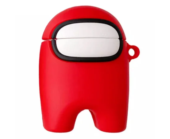 Силиконовый футляр Among Us для наушников AirPods 1/2 + кольцо Красный