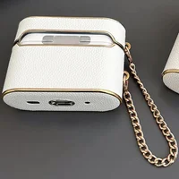 Шкіряний футляр Suitcase для навушників AirPods 3 White
