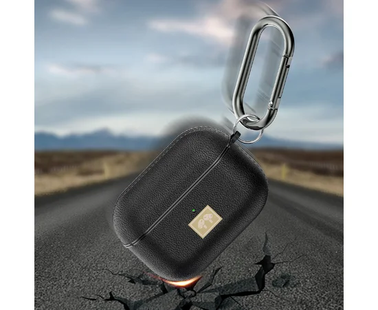 TPU футляр Leather Type для наушников AirPods Pro Черный