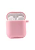 Силиконовый футляр с микрофиброй для наушников Airpods 1/2 Розовый / Pink