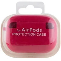 Силиконовый футляр с микрофиброй для наушников Airpods Pro Красный / Rose Red