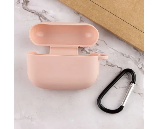 Силиконовый футляр New с карабином для наушников Airpods Pro Розовый / Pink Sand