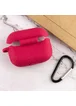 Силиконовый футляр New с карабином для наушников Airpods Pro Красный / Rose Red