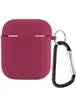 Силіконовий футляр з мікрофіброю для навушників Airpods 1/2 Бордовий / Plum