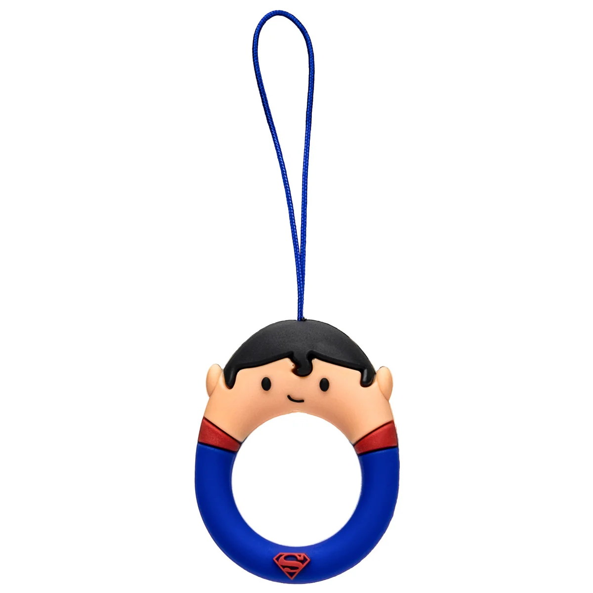 Силиконовый футляр Marvel & DC series для наушников AirPods + кольцо Супермен/Синий