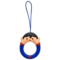 Силиконовый футляр Marvel & DC series для наушников AirPods + кольцо Супермен/Синий