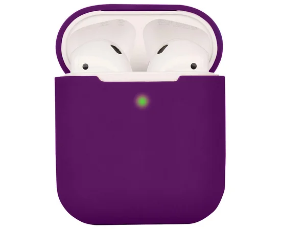 Силиконовый футляр для наушников AirPods 1/2 Фиолетовый / Grape
