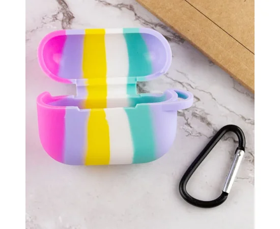Силиконовый футляр Colorfull для наушников AirPods Pro Темно-розовый / Сиреневый