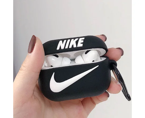 Силиконовый футляр Brand для наушников AirPods 3 + карабин Nike Black